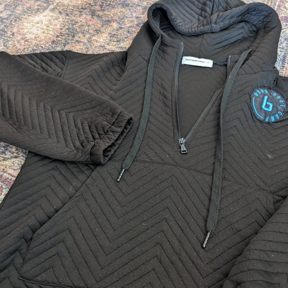 Burn Boot Camp Quarter Zip Cropped Hoodie | Size Medium